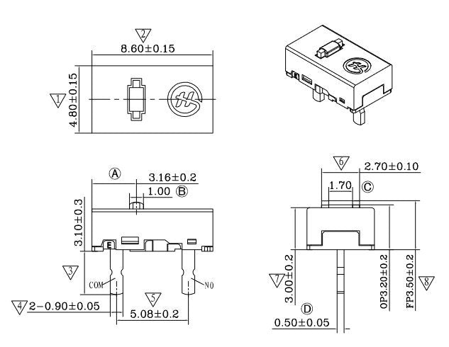 2-Pin (Straight) MouseClick Switches