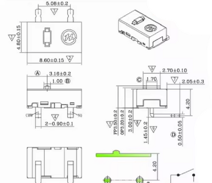 2-Pin (90 Degree) MouseClick Switches